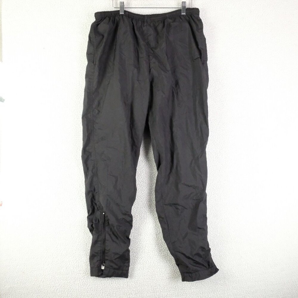 Vintage Nike Track Pants Mens Medium Black Lined Drawstring Zip Hem Athletic 90S